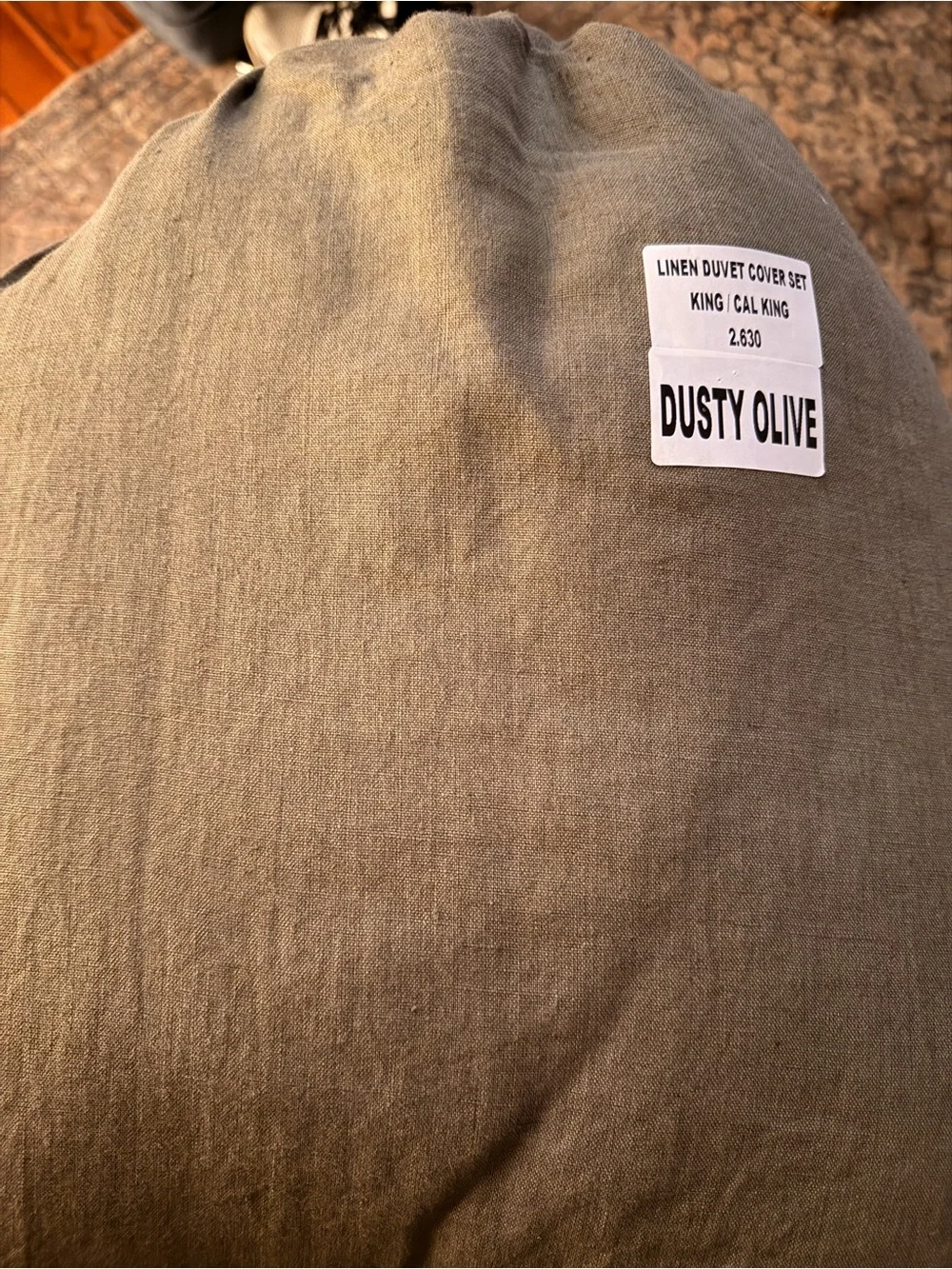 Quince Dusty Olive European Linen Duvet Cover Set